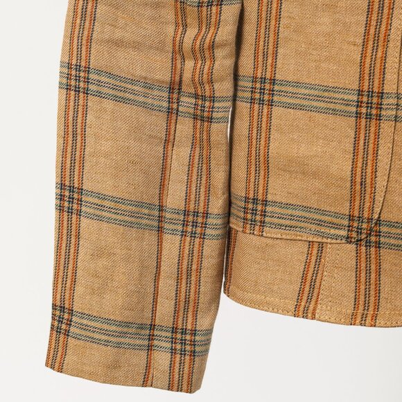 Smythe Patch Pocket Duchess Burlap Plaid Leather-Elbow-Patch Blazer - Picture 6 of 10